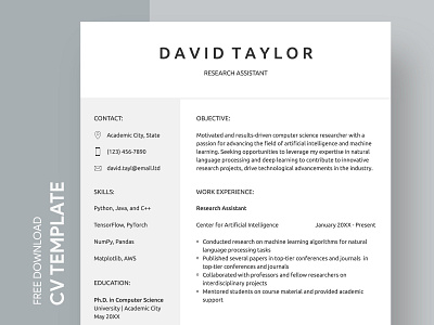 Light Gray Minimalistic Academic CV Free Google Docs Template academic academic curriculum vitae academic cv curriculum curriculum vitae cv cv template docs free cv template free google docs templates free template free template google docs google google docs google docs cv template gray cv light cv template vitae white cv