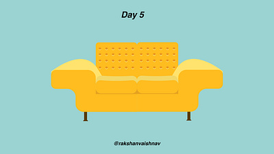 Day 5 of the Flat design challenge on Sofa challenge design flat design illustration illustrator sofa