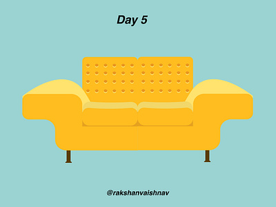 Day 5 of the Flat design challenge on Sofa challenge design flat design illustration illustrator sofa