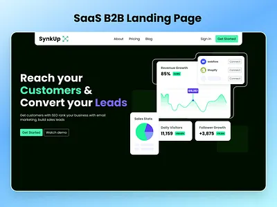 SaaS B2B landing Page b2b b2c design figma graphic design landing page photoshop saas site ui ux web