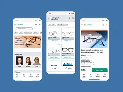 Glasses app UI app design typography ui ux
