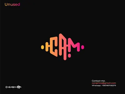 Sound wave logo for CAM - Logo design - music wave logo a b c d e f g h i j k l band branding cam logo classical music concert dance icon letter logo logo logo design logo mark m n o p q r s t u v w x y z modern logo music music wave logo sound wave logo studio tune typography