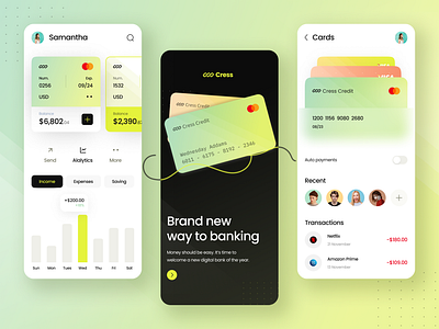 Banking App UI app design banking app dailyui futuristic light theme ui ux