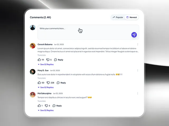 Comment UI designs, themes, templates and downloadable graphic elements ...