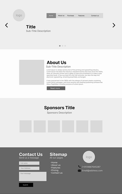 Sample Wireframe graphic design layout ui website wireframe