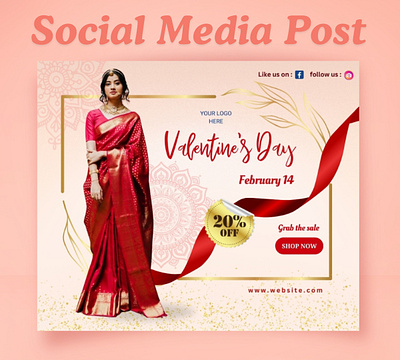 Valentine's Day 2024 || Instagram Facebook social media banner branding design graphic design instagram post typography ui valentinesday2024 valentinesvibes