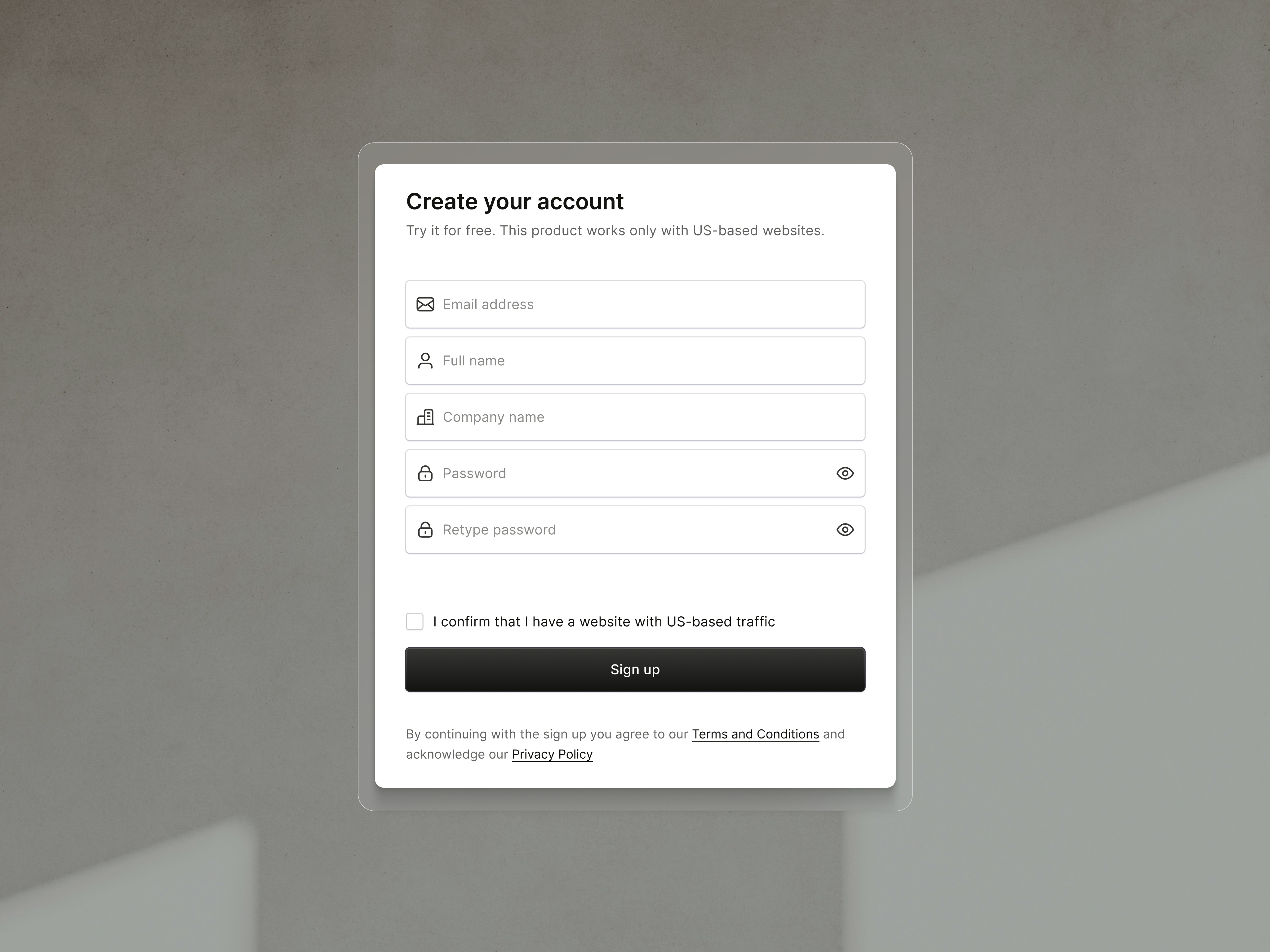 Sign up form - RB2B design ui uidesign uidesigner uiux ux uxdesign