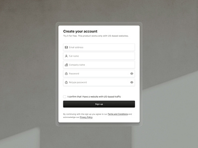 Sign up form design for RB2B.COM design ui uidesign uidesigner uiux ux uxdesign