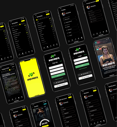 Complete Mobile App UI Design for Gym and Exercise App app design figma graphic design interface mobile ui ux