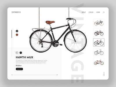 Vintage Bikes Hero Section bicycle bikes header hero section light theme shopping ui ux website