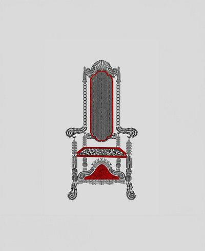 The Royal Chair Illustration aboriginal art abstract art art for inspiration design detailed art digital art digital illustration digital print graphic design illustration inspirational designing ideas intricate art designing mid century modern art procreate art red and black design ideas retro art style royal chair trending illustration vintage art style vintage object designs