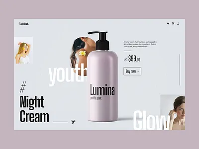 Cosmetic Cream Product Web Design branding clean colors cosmetic design dribbble dribbble best shot ecommerce graphic design mockup product product page typography ui web webdesign website website design