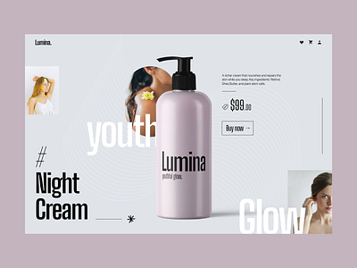 Cosmetic Cream Product Web Design branding clean colors cosmetic design dribbble dribbble best shot ecommerce graphic design mockup product product page typography ui web webdesign website website design