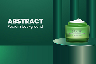 Abstract Podium Background 3d base beauty care design display elegant exhibition graphic design green modern platform podium background presentation product background rounded podium showcasing stage stand stripes studio