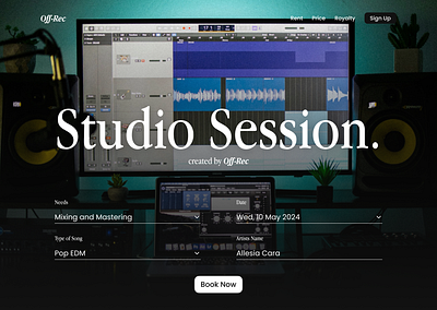 Off-Rec - Online Studio Session branding dashboard ui ux webdesign