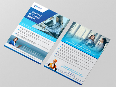 A4 size creative business brochure design template a4 architecture blue color branding brochure business business flyer commercial construction corporate cover page creative design employee flyers light blue modern property woman workers