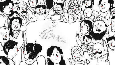 Chandini Chowk Crowd drawing illustration vector
