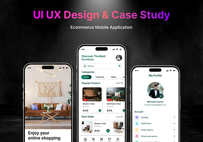 Ui/Ux Design & Case Study app design case study ecommerce app figma ui ux