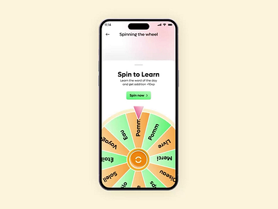 Spin to Learn | Gamified Language Learning App animation elearning elearning app fun learning gamified ios app learning online learning app spin spin to learn startup