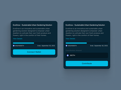 Crowdfunding Card Design design ui web3