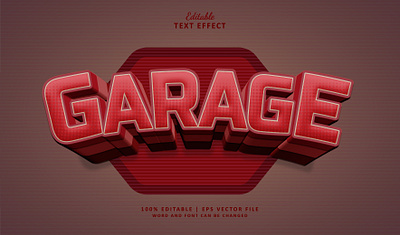 Text Effect Garage 3d branding garage logo text effect vintage