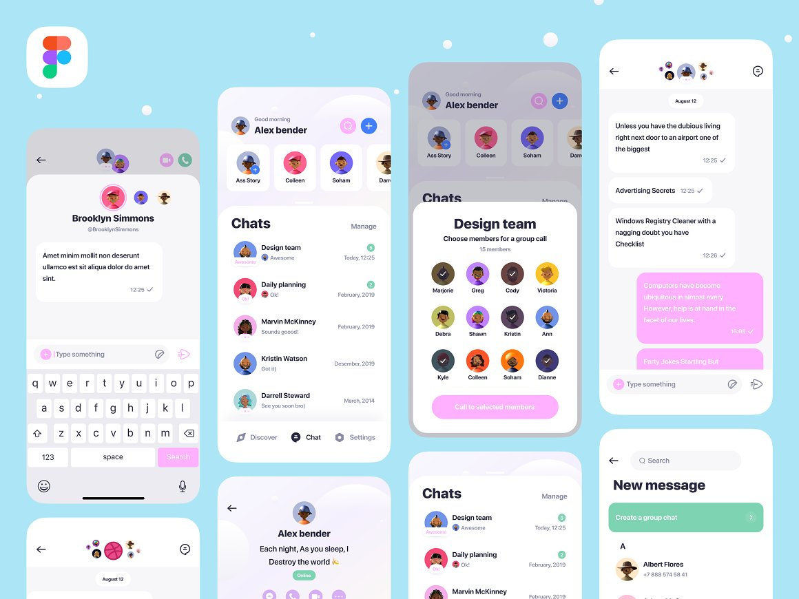 Clean Chat App UI by UI UX DESIGN on Dribbble