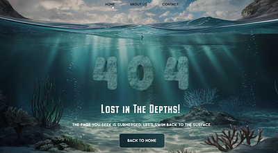 404 Error Page - Underwater Theme framerdesignchallenge ui