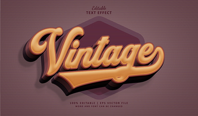 Text Effect Vintage 3d antique classic grunge logo shadow text effect