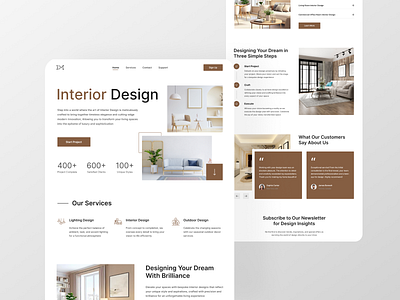 Website for Interior Design branding figma fraphic designer interior design landing page ui web design website website design