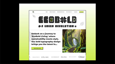 EcoBold Living: Bold Typography Meets Sustainable Design 🌿 eco ecofrienldy environment green hero banner illustration landing page ui ux website hero