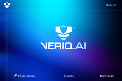 Veriq.ai Logo design | slight variations ai logo brand identity brand identity designer branding corporate identity design graphic design icon logo logo design logo designer minimal pinkowl designs agency pinkowl.designs product design logo v logo va logo vshield logo