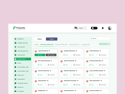 Notes Collection by Prepisely b2c edtech education feature set government exam india indian market preparation product product design ui uiux ux