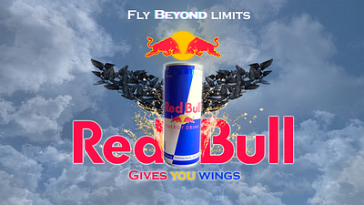 RedBull Banner Design branding graphic design ui