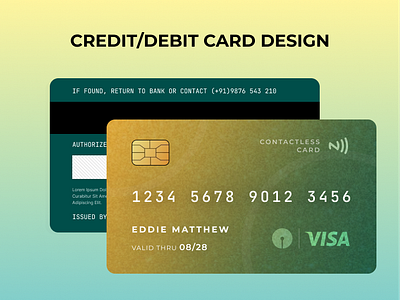 Debit/Credit Card Design branding card design credit card design debit card design graphic design