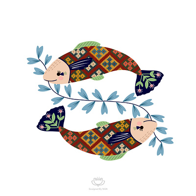 Fishes fish fish illustration graphic graphic design illustration illustrator tradition