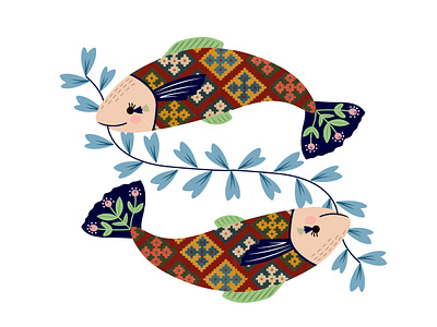 Fishes fish fish illustration graphic graphic design illustration illustrator tradition