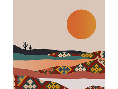 landscape carpet colage graphic design illustration illustrator iran landscape persian carpet