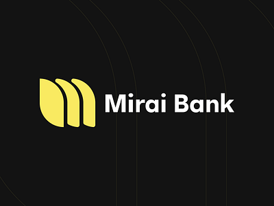 Mirai - logo and brand identity bankdesign branding custom m designinspiration fintech graphic design identity letter m logo lettermark logodesign logotype m m logo mark minimalist logo mockup modernbanking symbol visual identity yellow logo