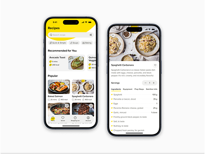 Food Recipe Mobile App 2024 app application card conditions cooking design details page figma mobile prototypes recipe servings ui uiux ux variables