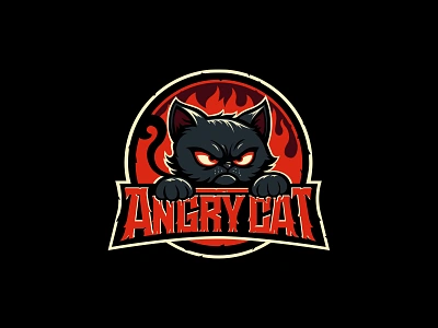 Angry cat animal logo beast burning cat cat art cat logo cats logo game logo gothic gothic logo letter lettering lettering logo logo logotype modern music logo tattoo logo typography