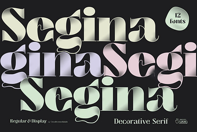 Segina - Decorative Serif art deco font autumn font beauty font blackletter display serif elegant elegant serif halloween font logo logo font logotype pretty font psychedelic font psychedelic serif retro font variable variable font vintage font wavy font y2k