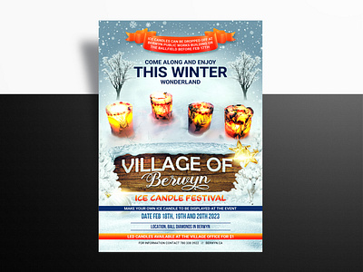 Ice Candle Festival Flyer advertisement branding candle poster cencept corporate flyer creative flyer creative poster design design idea festival flyer flyer design free flyer mockup free flyer template graphic design ice candle illustration minimal modern design modern flyer poster design