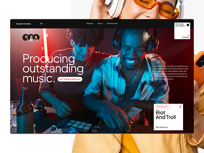 Music Production Company Website 2024music agency awkowaokawok design interscope records layout music distributor music production opium ui user interface ux web design website