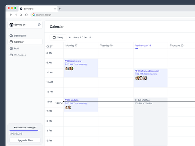 Calendar UI calendar calendar app calendar design calendar ui calendar ui design calendar ux design meeting schedule saas calendar saas ui saas design