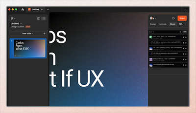 Flides (Figma Slides) but with Music app design product design product designer ui uxdesign