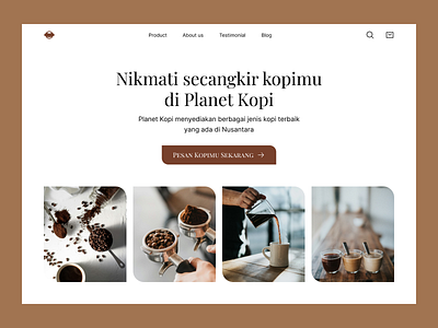Planet Kopi Website Design landing page user interface web design