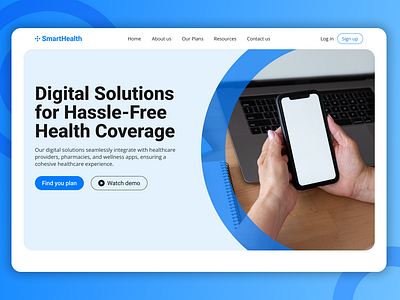 SmartHealth: Digital Health Insurance Website Landing Page design design community designdaily dribbble health health insurance landing page healthcare landing page hero page insurance landing page medical landing page modern landing page product design smart health technology ui uiux