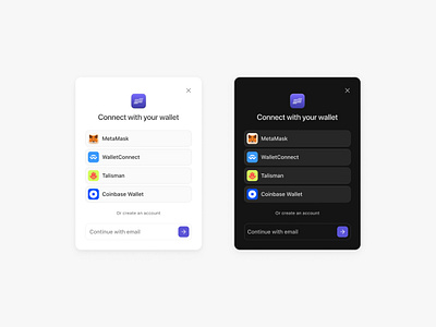 Wallet Connect dark mode light mode wallet connect web3