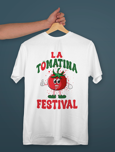 la Tomatina Festival t-shirt design apparel august design festival game graphic design holiday illustration la tomatina logo spain spanish t shirt t shirt design tomato tomato war trendy typography unique