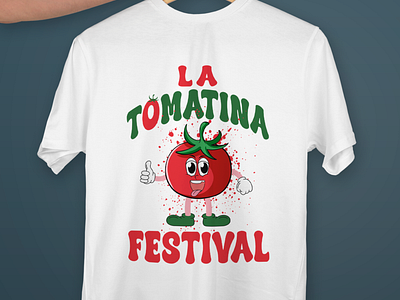 la Tomatina Festival t-shirt design apparel august design festival game graphic design holiday illustration la tomatina logo spain spanish t shirt t shirt design tomato tomato war trendy typography unique